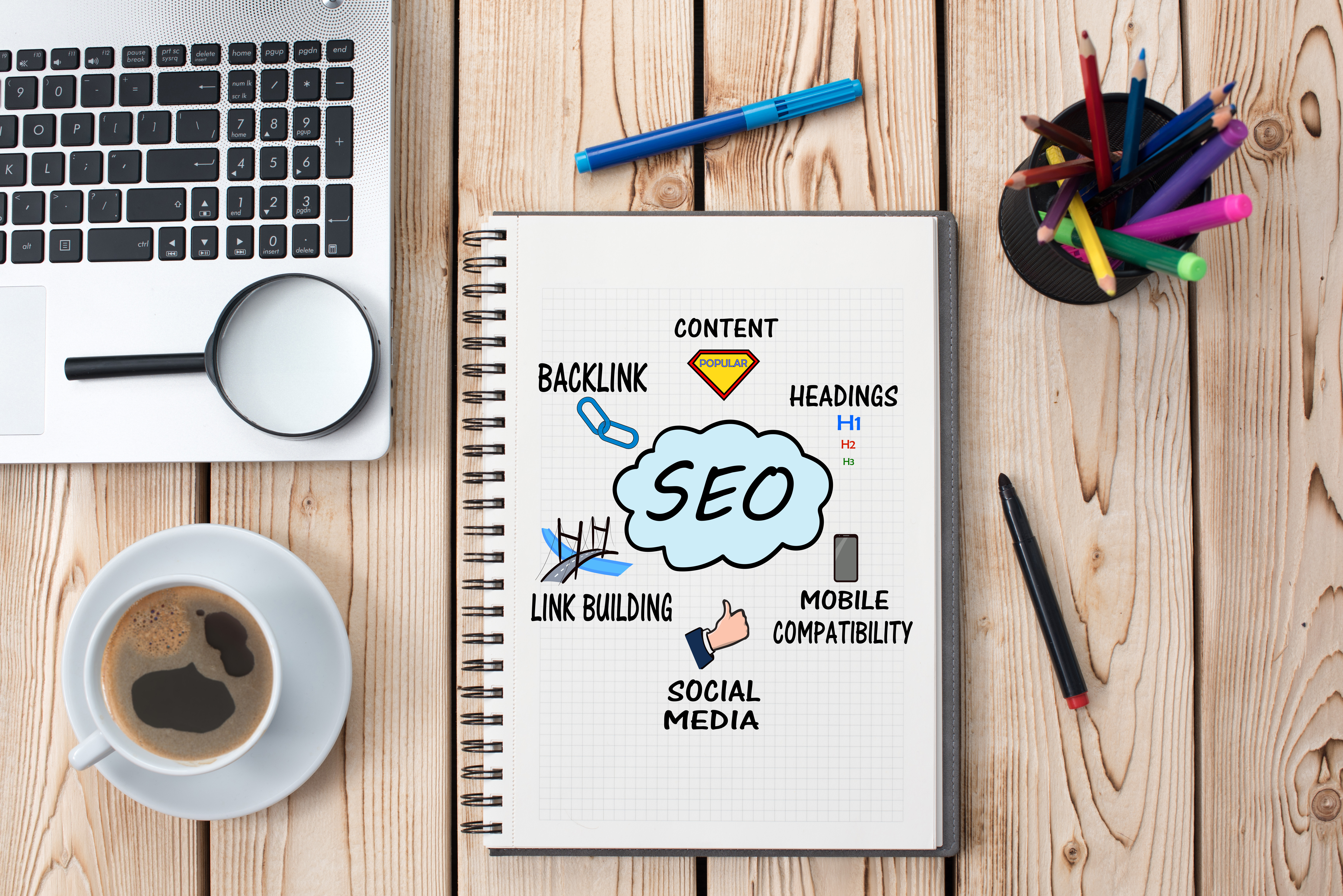 Notebook With SEO Details