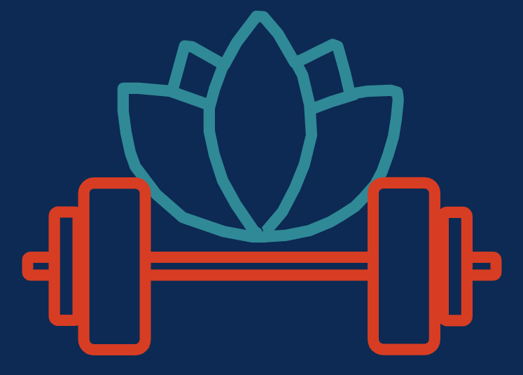 Workout Zen's logo: a lotus flower and a barbell